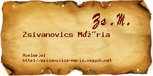 Zsivanovics Mária névjegykártya